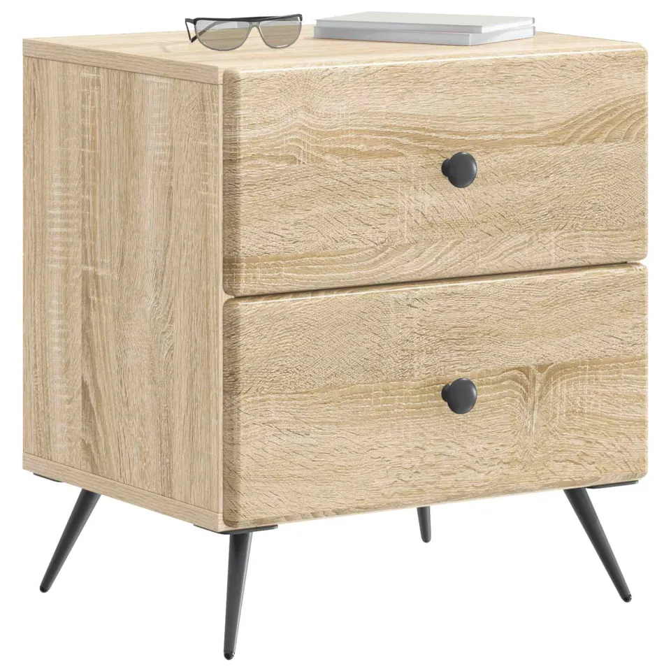 vidaXL Nachtkastje Sonoma Eiken 43 x 34,5 x 47,5 cm Bewerkt hout, foto 2