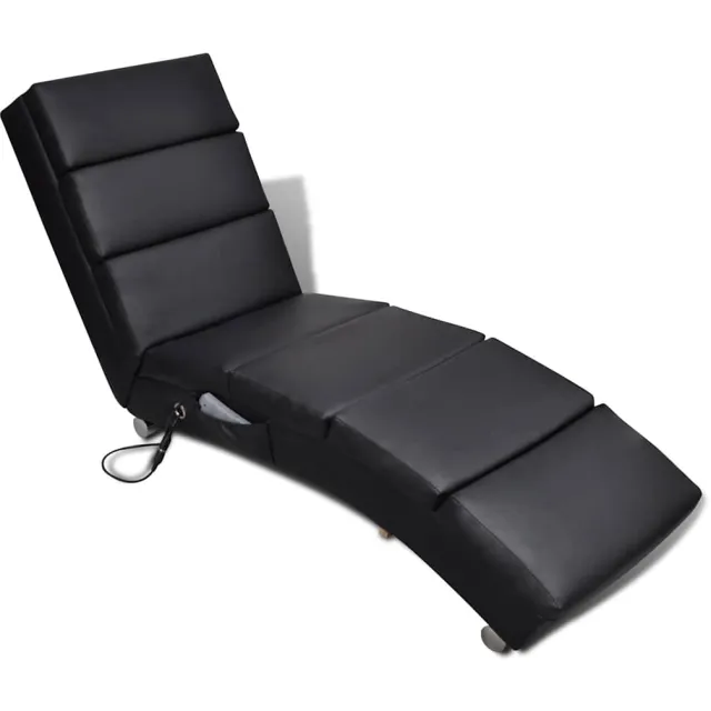vidaXL Massagelounger kunstleer zwart, foto 2