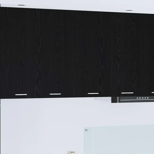 vidaXL Hangende kast met 2 deuren Zwart eiken 80 x 31 x 80 cm