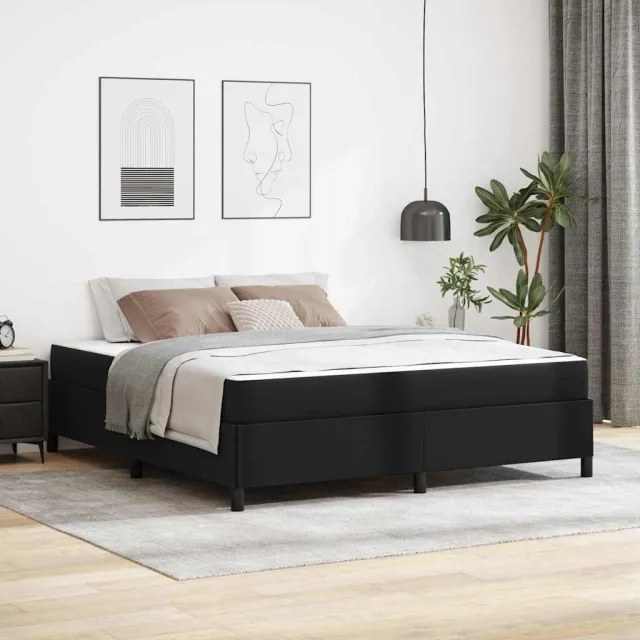 vidaXL Bedframe met matras Zwart 180 x 200 cm Stof