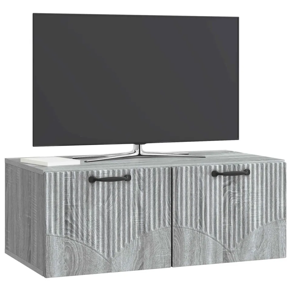 vidaXL Wandbeugel TV-kast Grijs sonoma 78,5 x 41 x 30 cm Bewerkt hout, foto 3
