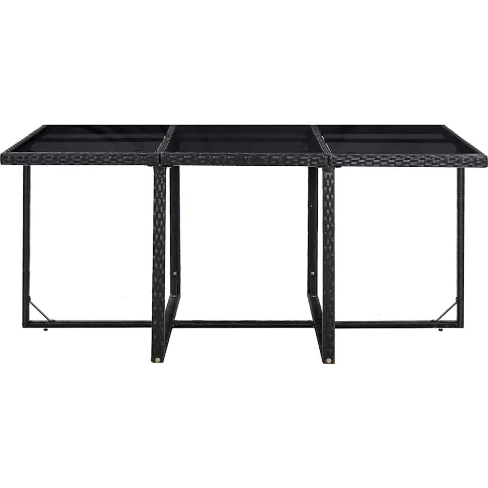vidaXL 11-delige Tuinset met kussens poly rattan zwart, foto 4