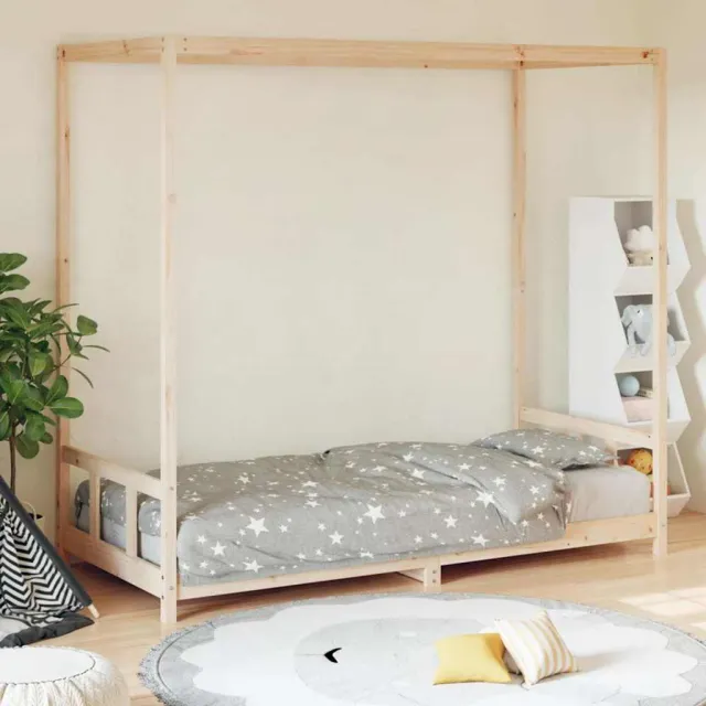 vidaXL Kinderbedframe 90x200 cm massief grenenhout bruin, foto 2