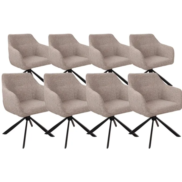 DS4U Seff armstoel met terugdraaifunctie - Set van 8 - Coffee - Stof Bruin