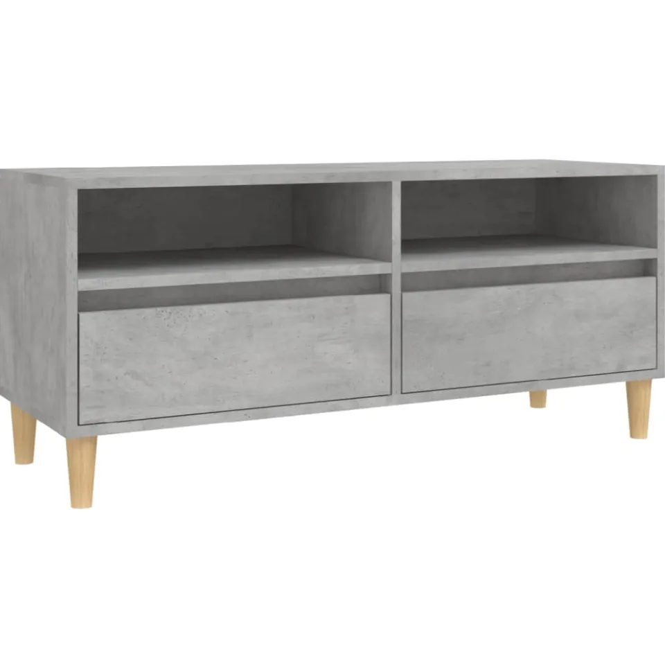 vidaXL Tv-meubel 100x34,5x44,5 cm bewerkt hout betongrijs