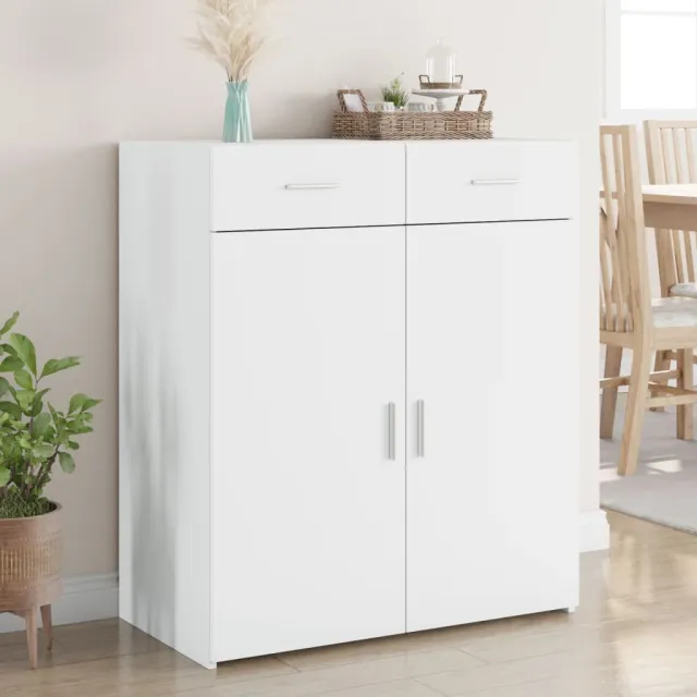 vidaXL Dressoir 80x42,5x93 cm bewerkt hout wit, foto 2