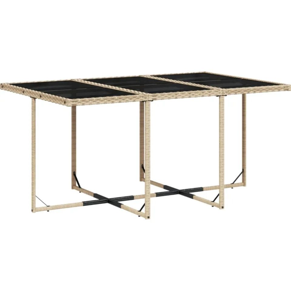 vidaXL Garden Dining Set 6 st 6-zits Gemengd beige