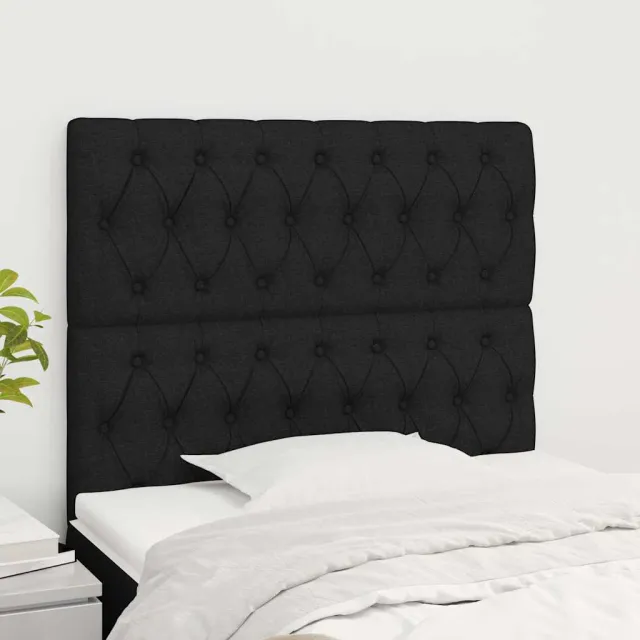 vidaXL Hoofdbord zwart 90x7x118/128 cm Stof