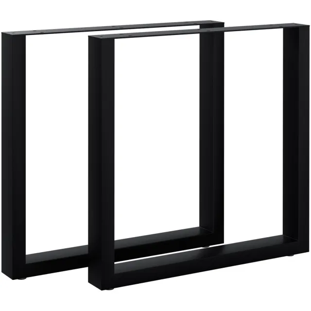 CLP Tafelpoten - metaal - zwart - Ilkan - meubelpoten voor DIY eettafel - gepoedercoat en belastbaar tot 400 kg - zwart
