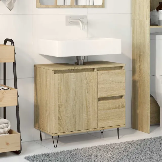 vidaXL Badkamerkast 65x33x60 cm bewerkt hout sonoma eikenkleurig, foto 2