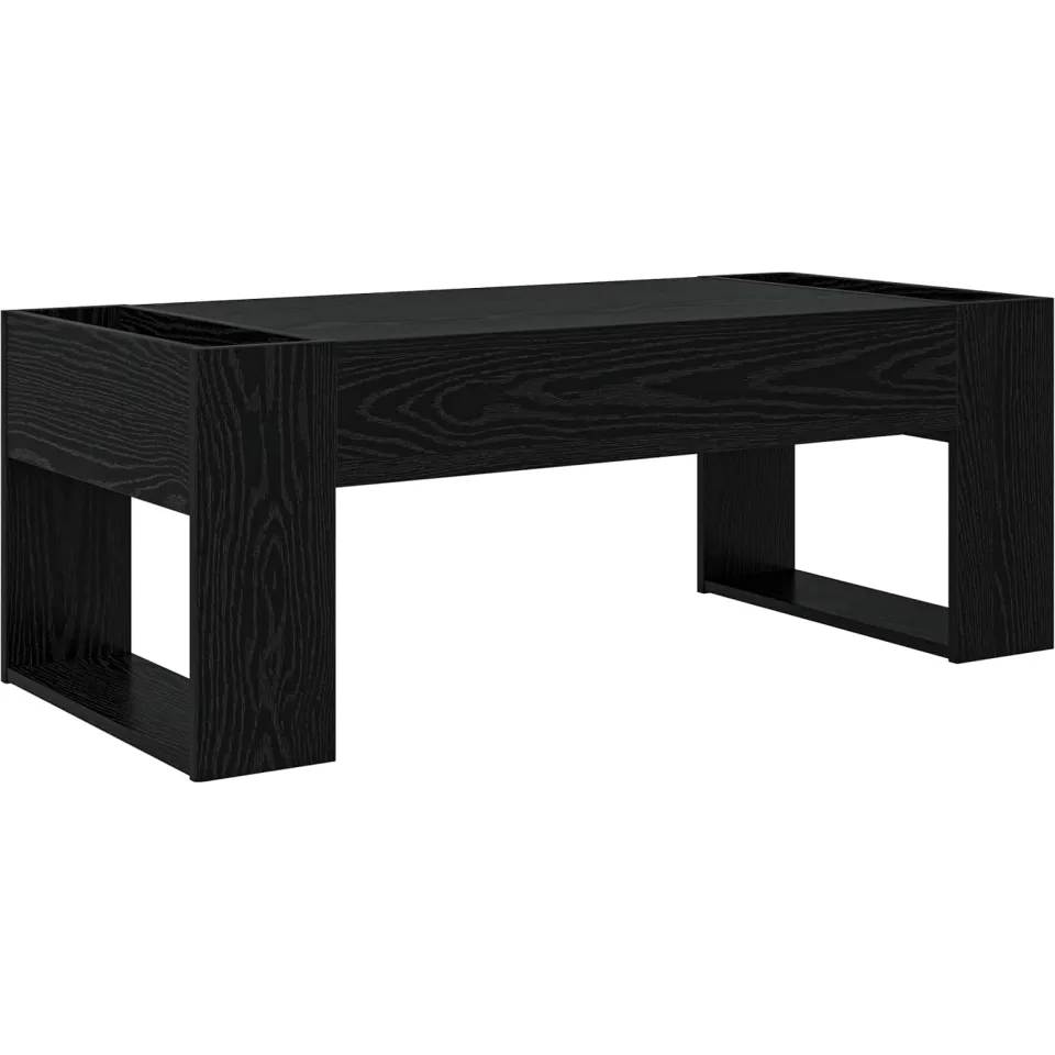 vidaXL Salontafel Zwart Eiken 110 x 50 x 41 cm Bewerkt hout, foto 3