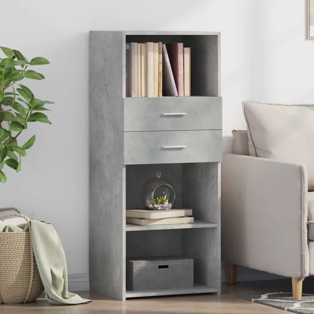 vidaXL Hoge kast 50x42,5x124 cm bewerkt hout betongrijs grijs, foto 2