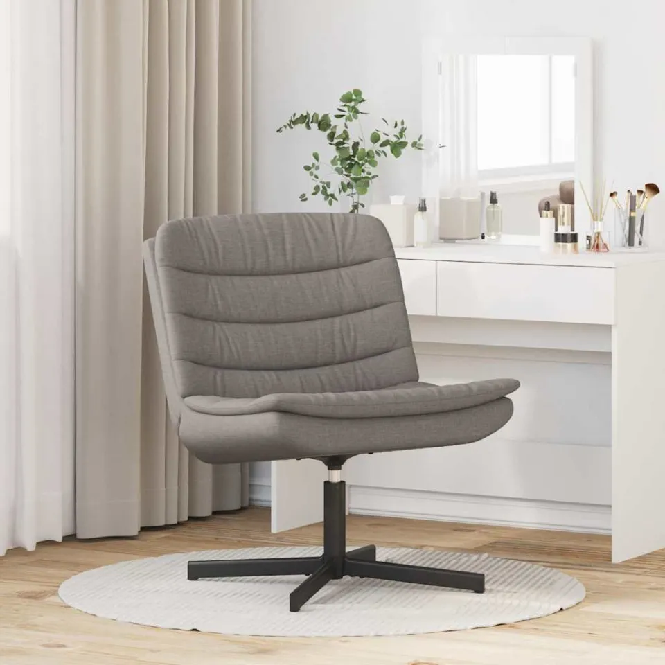 vidaXL Draaistoel Taupe 63 x 75 x 76 cm Stof, foto 3