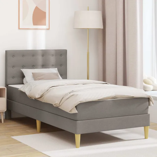 vidaXL Bedframe met matras Taupe 90 x 190 cm Stof
