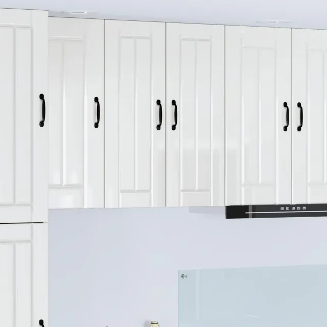 vidaXL Wandkast LUCCA Hoogglans Wit 30 x 31 x 80 cm Bewerkt hout
