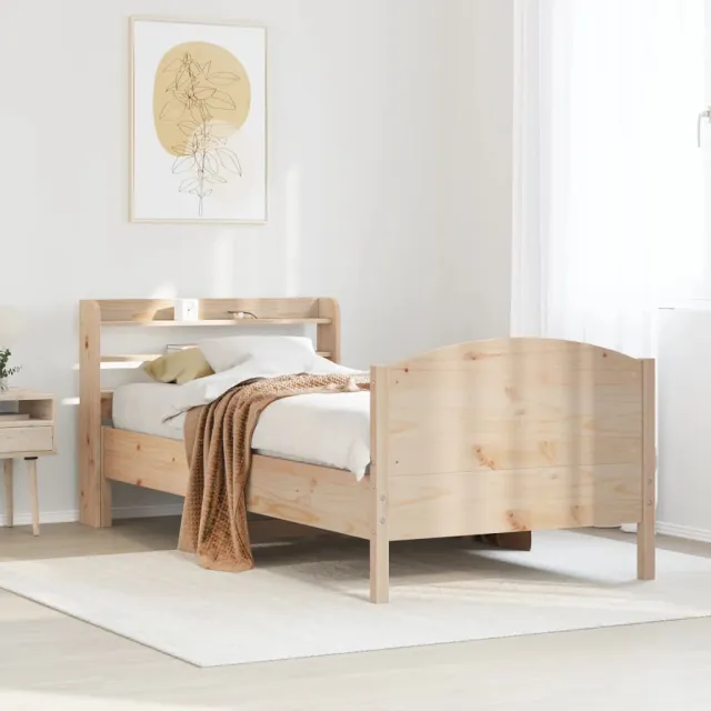vidaXL Bedframe zonder matras massief grenenhout 75x190 cm bruin