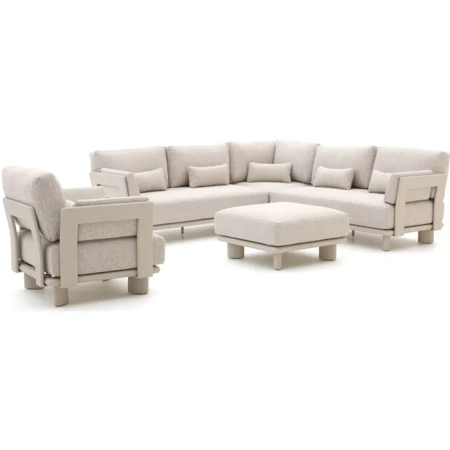 Bellagio tuinmeubelen Bellagio Battuello hoek loungeset 5-delig taupe, foto 2