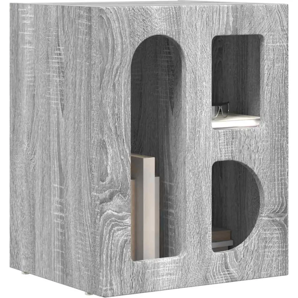 vidaXL Nachtkastje ELST 2 st Grijs Sonoma 40 x 35 x 50 cm Bewerkt hout