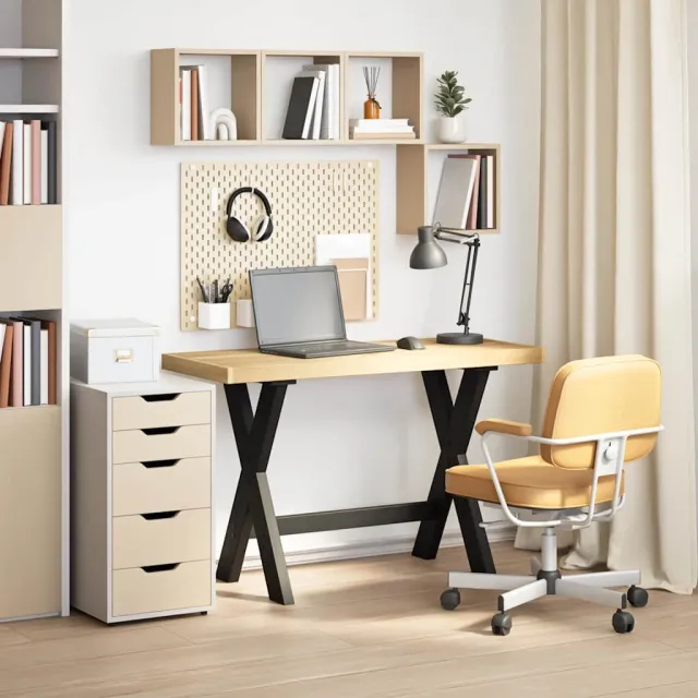 vidaXL Bureau NOAIN X-vormige poten 120x50x75 cm massief hout bruin, foto 2