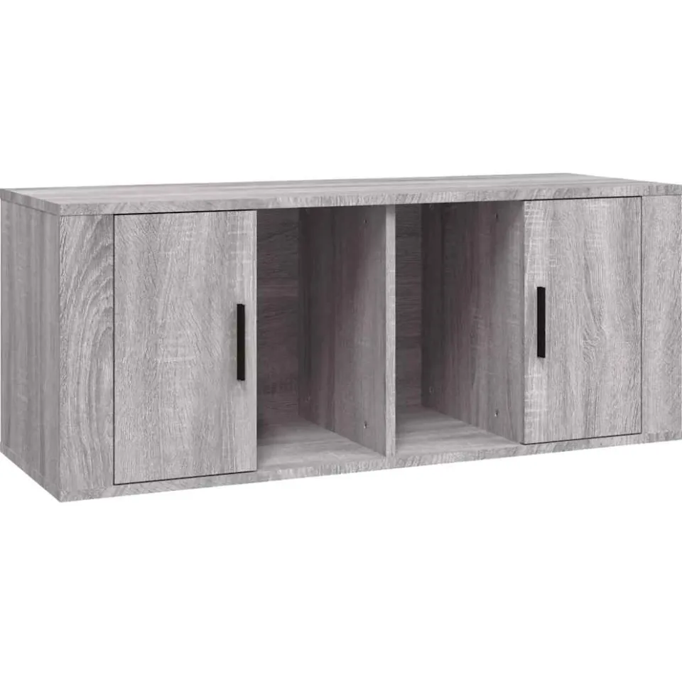 vidaXL Tv-meubel 100x35x40 cm bewerkt hout grijs sonoma eikenkleurig