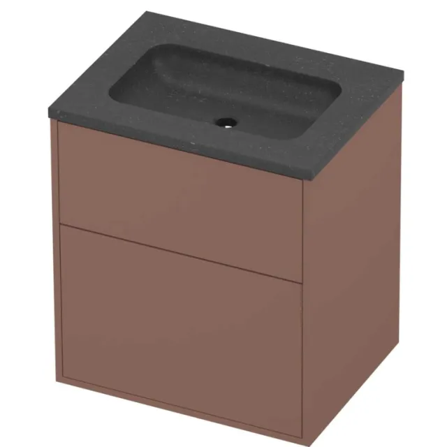Proline Rollo Badmeubelset Hardsteen Elegant 2 Laden 60x46x67 cm Blue Stone Beauty Blush Rosé Goud