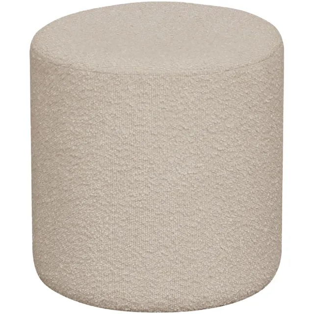 Nest of Nora Poef rond bouclé ø34x36 cm - Beige voetenbank, foto 2