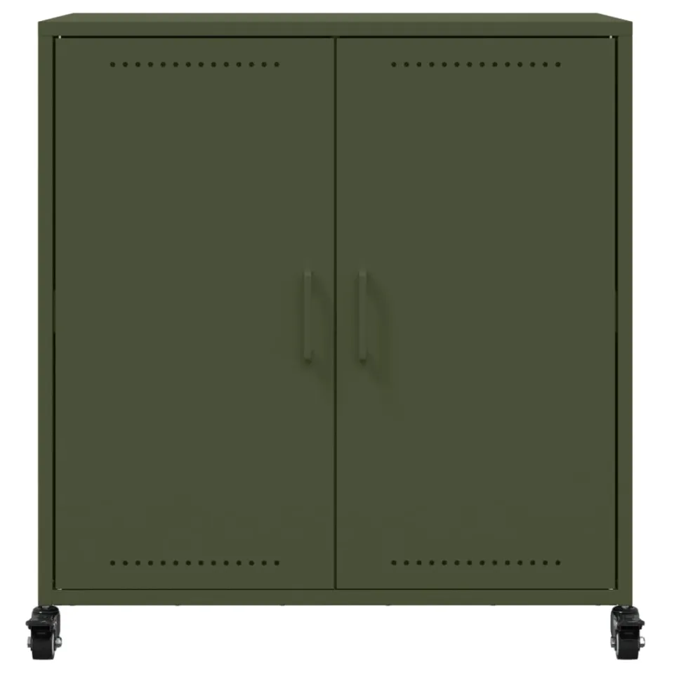 vidaXL Dressoir 68x39x72 cm staal olijfgroen, foto 3