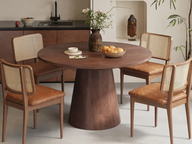 Mobistoxx TOMYRA ronde eettafel mangolia bruin