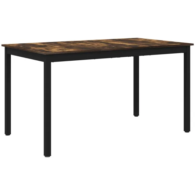 vidaXL Eettafels - 140 - x - 80 - x - 75 - cm - Bewerkt - hout - Gerookt - eiken Gerookt eiken