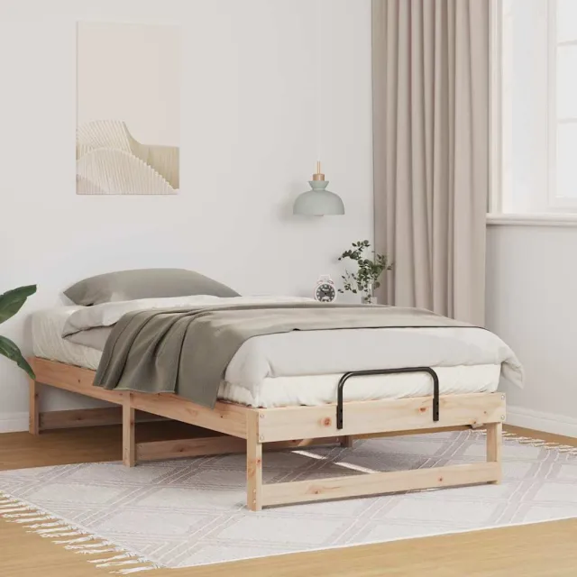 vidaXL Bedframe Bruin 75 x 190 cm Massief grenenhout