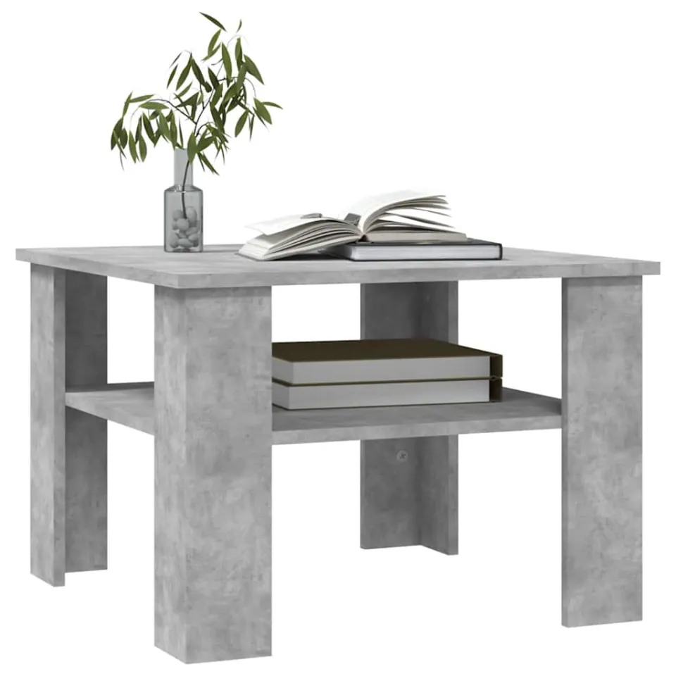 vidaXL Salontafel 60x60x42 cm bewerkt hout betongrijs grijs, foto 4