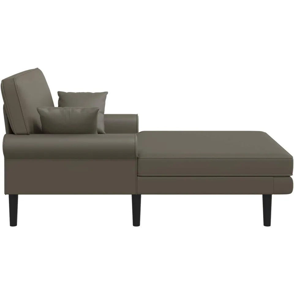vidaXL Chaise longue Grijs Kunstleer, foto 4