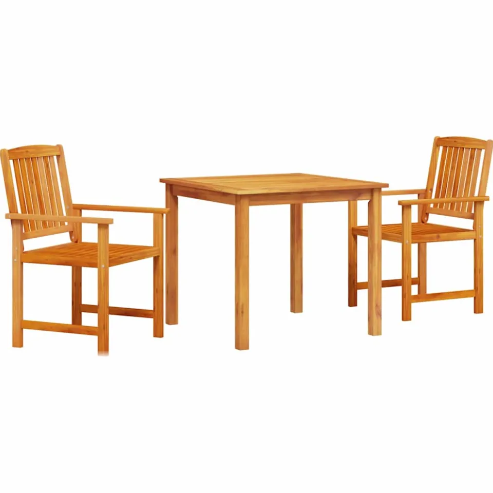 vidaXL Tuin eettafelset 3 st Bruin Massief Acaciahout