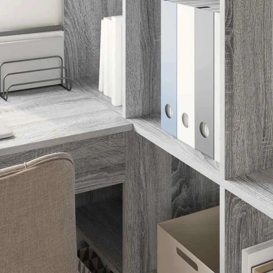 vidaXL Hoekbureau Grijs Sonoma 101,5 x 149,5 x 149,5 cm Bewerkt hout, foto 3
