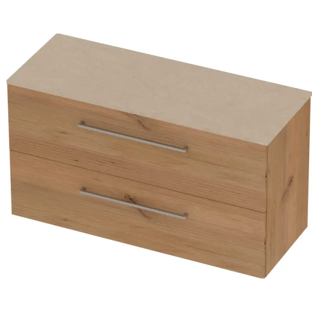 Basic-Line Deck 46 Badmeubelset Voor Grepen 120x46x66 cm D46SSDWO120 Whisky Oak Sand Stone Beige