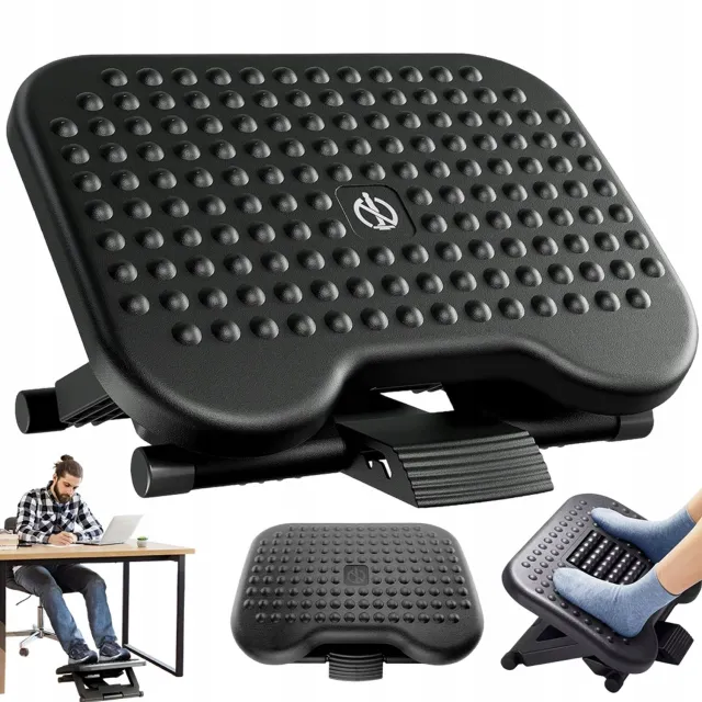 Bedee Ergonomische Voetensteun Bureau - Verstelbaar & Antislip Zwart