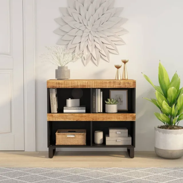 vidaXL Bijzetkast 85x33x75 cm massief mangohout bruin, foto 2