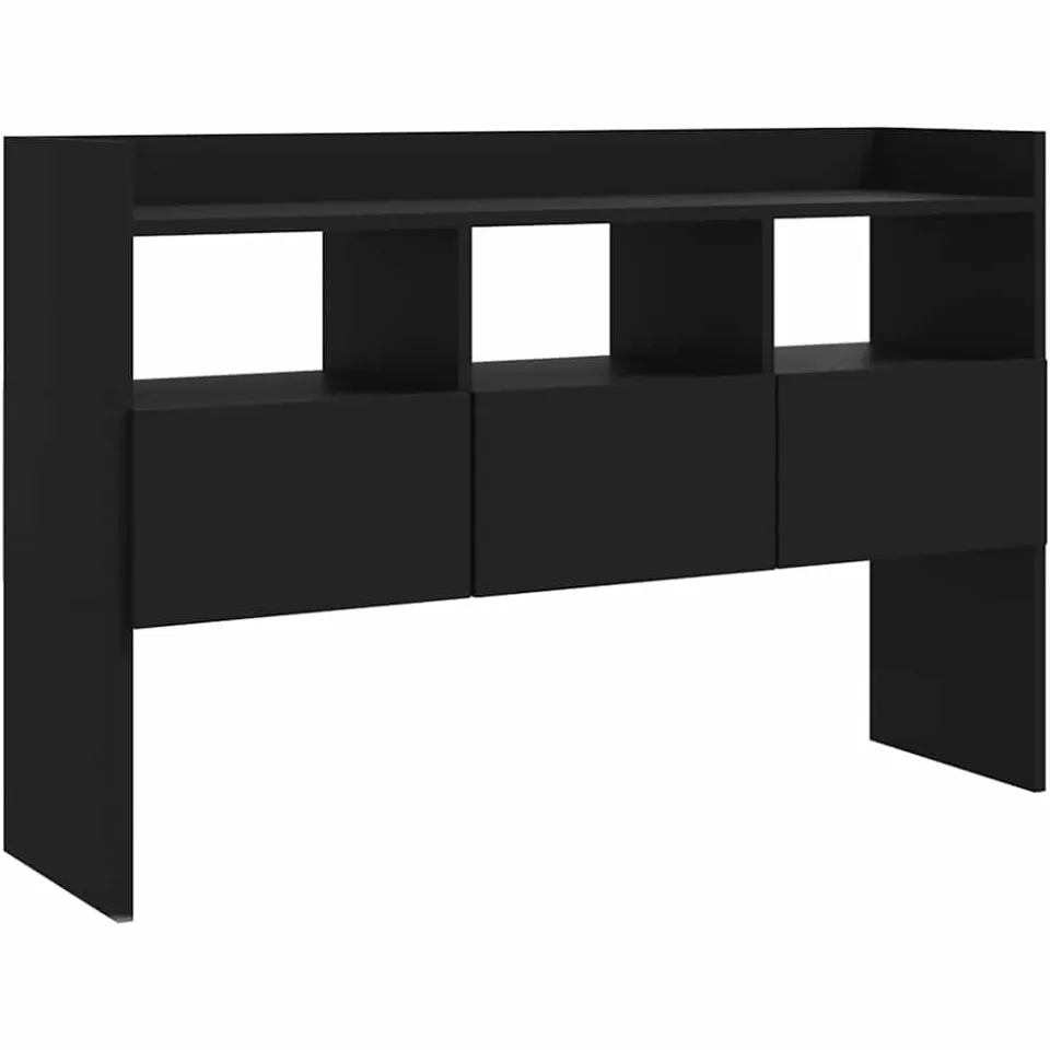 vidaXL Dressoir 105x30x70 cm bewerkt hout zwart, foto 3