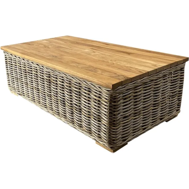AVH-Collectie Otava Serva Nissah lounge tuintafel naturel rotan - teak Bruin / Terre