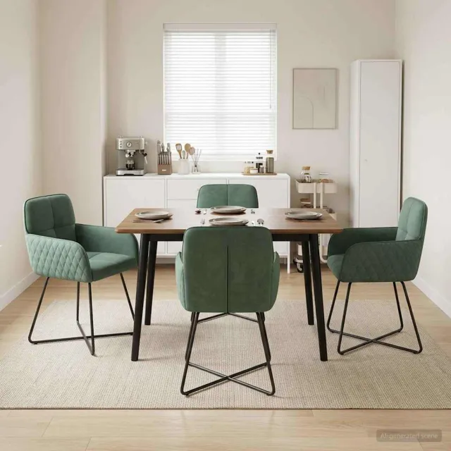 vidaXL Eettafelstoelen 4 st fluweel Zeegroen 59 x 56,5 x 86 cm