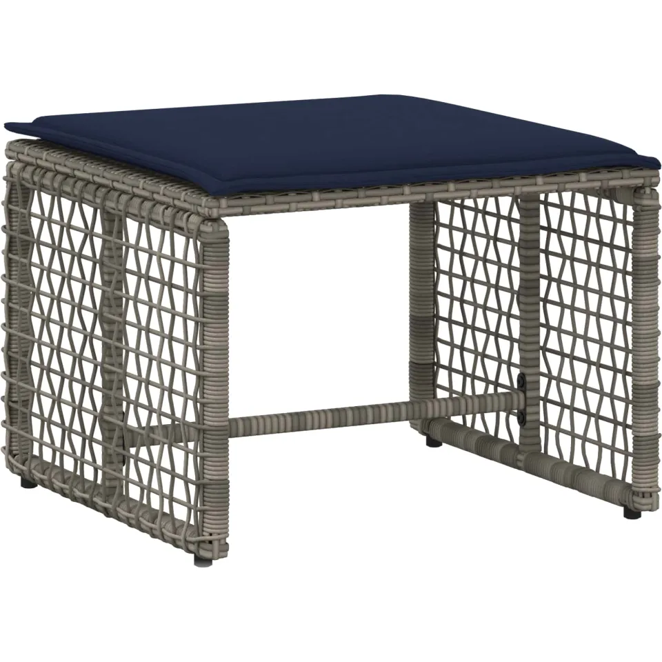 vidaXL Buitenmeubelset 5 st Grijs en Marineblauw, foto 4