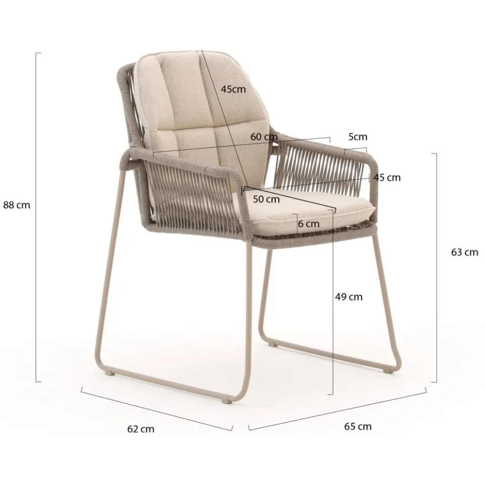 Tierra Outdoor Rivera dining tuinstoel taupe, foto 2