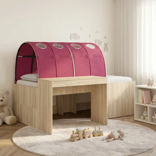 vidaXL Hoge Bed Frame met Bureau voor Kinderen 3 st Bewerkt hout Bruin