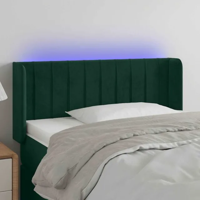 vidaXL Hoofdbord LED 93x16x78/88 cm fluweel donkergroen groen
