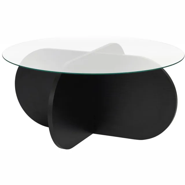 Skye Decor Houten salontafel "Aeris" - 75 x 75 x 35 cm - NoirFumée hout