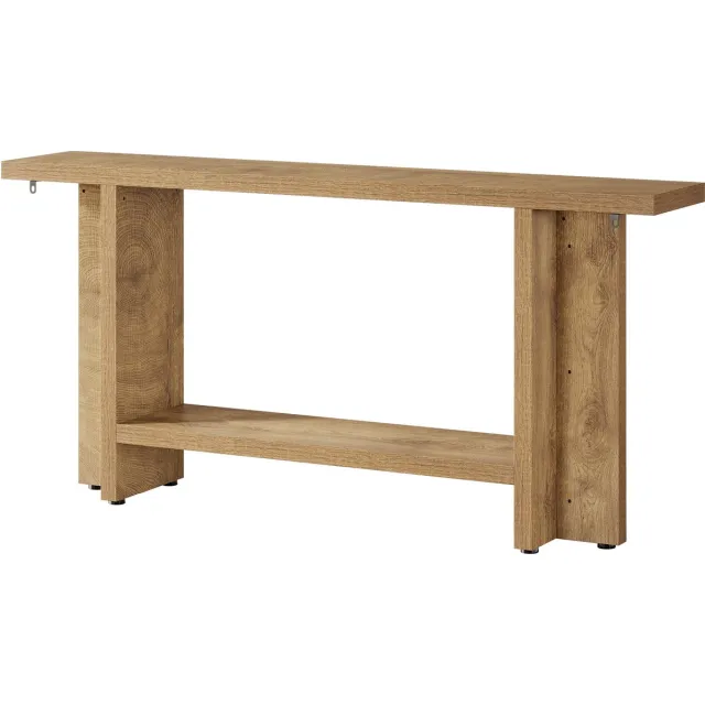 DMG Supply Consoletafel - 150 cm - 2 Lagen - Houtlook - Bruin - Spaanplaat - 150 x 30 x 80 cm