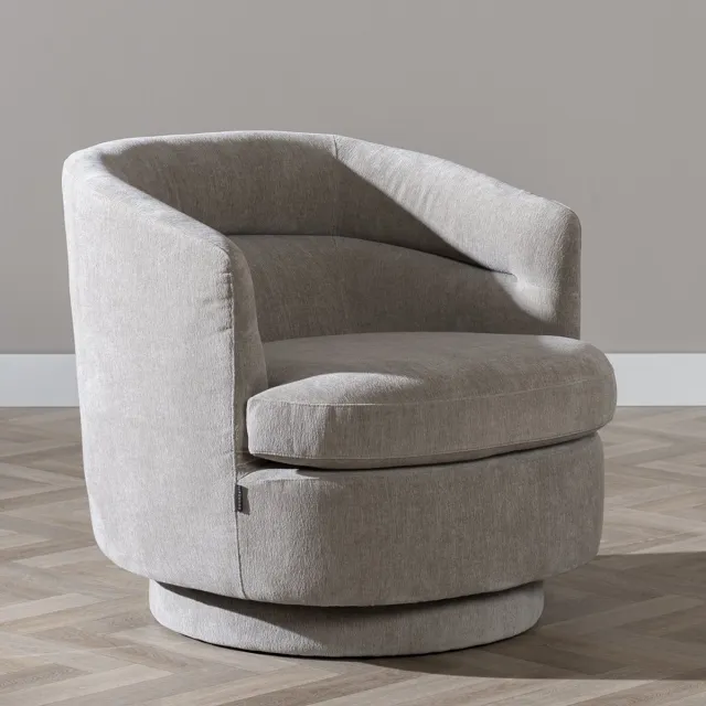 Bronx71 Scandinavische fauteuil Valerie draaibaar chenille taupe