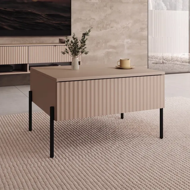 MEUBELLA Oriya - Salontafel - Beige - 70x60x43 cm