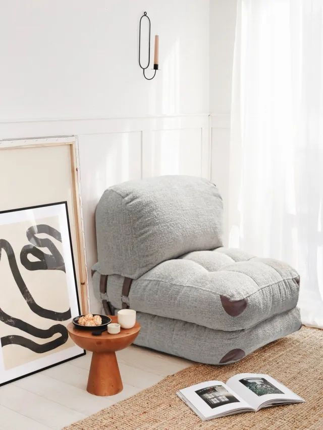 Skye Decor , 1-zits slaapbank, Fold Teddy - Grey, Teddy, Grijs, 80 x 60 x 70 cm