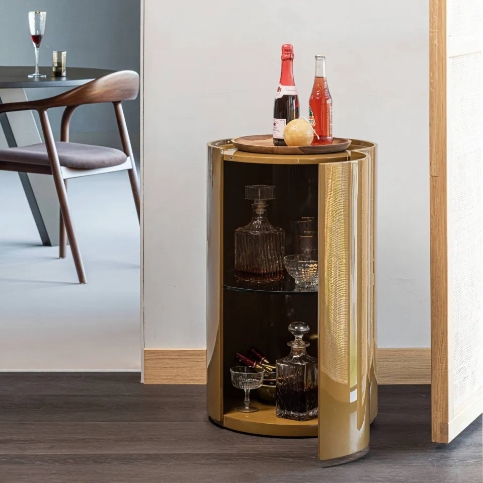 WOOOD Sera ronde kast hoogglans honinggeel honey yellow, foto 4